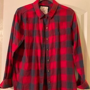 SO Red and Blue Plaid Flannel - size juniors large
